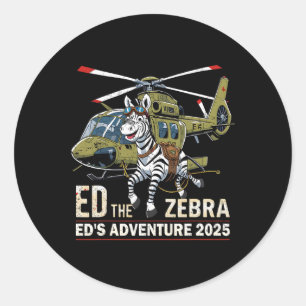 Lustiger Ed Der Zebra 2025 Abenteuer Retro Vintage Runder Aufkleber