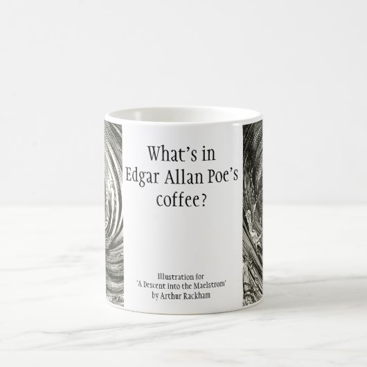 Lustiger Edgar Allan Poe-Strudel-Kaffee Rackham Kaffeetasse (Mittel)