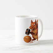 Lustiger Eichhörnchen-Becher mit Hammer Kaffeetasse (VorderseiteRechts)