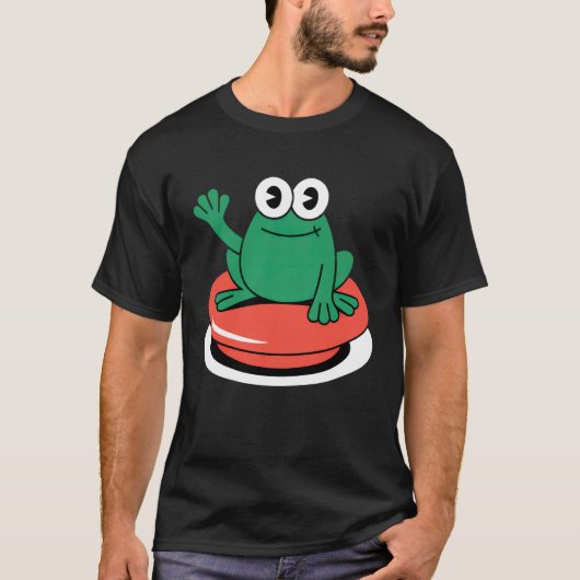 Lustiger Eidechsen-Button-Meme Weirdcore-Tier T-Shirt (Vorderseite)