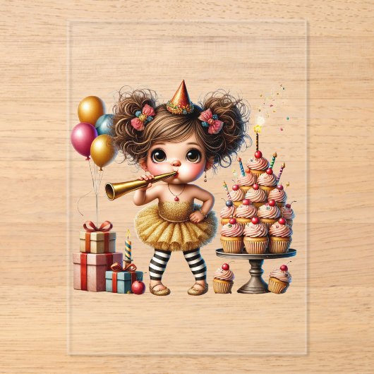 Lustiger eigenartiger Gnom Geburtstag Acryleinladungen (Vorderseite)