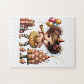 Lustiger eigenartiger Gnom Geburtstag Puzzle (Horizontal)
