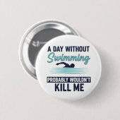 Lustiger Ein Tag ohne Schwimmen würde wahrscheinli Button (Vorne & Hinten)