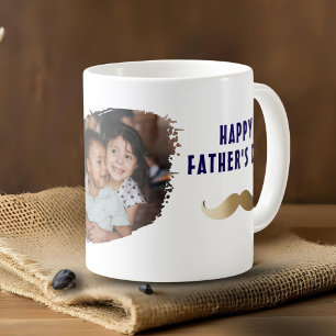 Lustiger Einfacher Schnurrbart Frohen Vatertag Fot Jumbo-Tasse