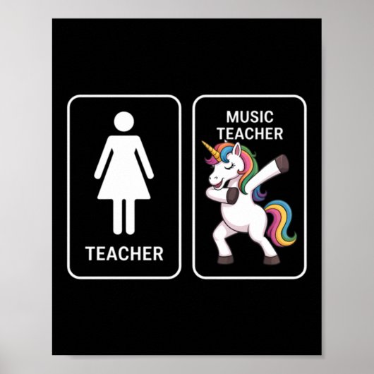 Lustiger Einhorn-Musiklehrer Poster (Vorne)