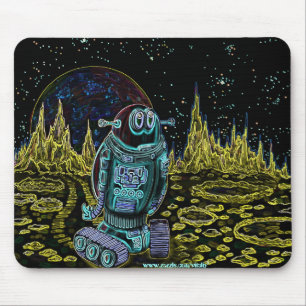 Lustiger einsamer Roboter mousepad Entwurf