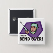 Lustiger Einspritzungsdoktor/Krankenschwester - Button (Vorne & Hinten)