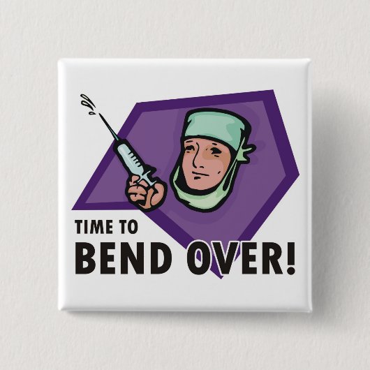 Lustiger Einspritzungsdoktor/Krankenschwester - Button (Vorderseite)