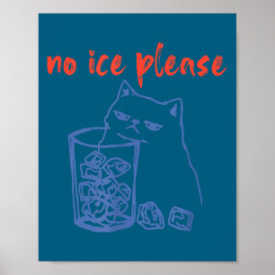 Lustiger Eis-Kätzchen-Meme-Katze Frauen Männer Vin Poster