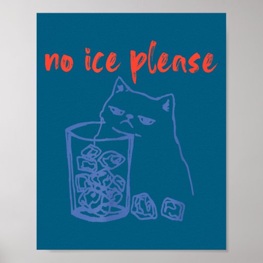 Lustiger Eis-Kätzchen-Meme-Katze Frauen Männer Vin Poster (Vorne)
