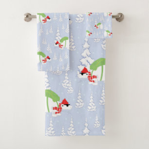 lustiger Eisbär santa Badhandtuch Set