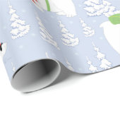lustiger Eisbär santa Geschenkpapier (Rolleneckpunkt)
