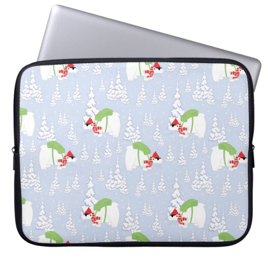 lustiger Eisbär santa Laptopschutzhülle (Vorderseite)