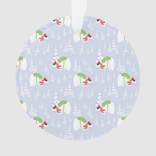 lustiger Eisbär santa Ornament (Vorderseite)