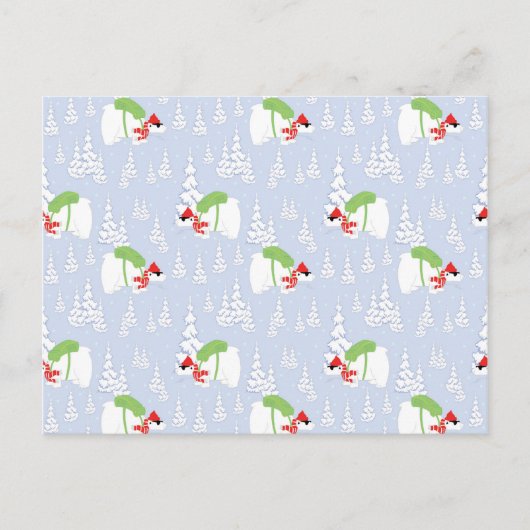 lustiger Eisbär santa Postkarte (Vorderseite)