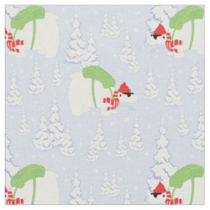 lustiger Eisbär santa Stoff