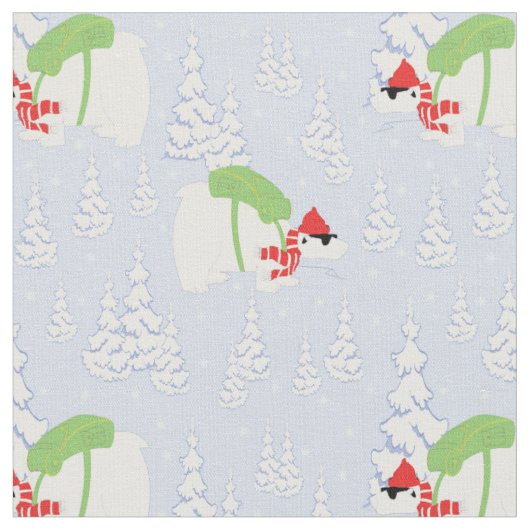 lustiger Eisbär santa Stoff (Nahaufnahme)