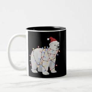 Lustiger Eisbär Weihnachten Tier Lichter Liebhaber Zweifarbige Tasse
