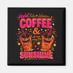 Lustiger Eiscafé-Sonnenschein-Design süß rosa oran Magnet