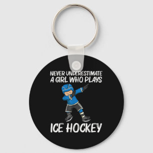 Lustiger Eishockey Für Mädchen Kinder Feld Rink Nd Schlüsselanhänger