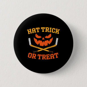 Lustiger Eishockey-Kürbis Halloween Männer Jungen  Button