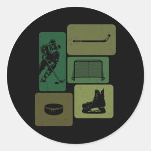 Lustiger Eishockey-Puck-Schläger Winter-Spiel Eish Runder Aufkleber