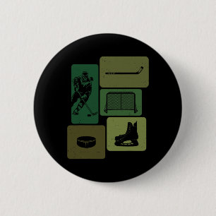 Lustiger Eishockey-Puck-Schläger-Winterspiel Eisho Button