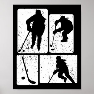 Lustiger Eishockey-Puck-Schläger-Winterspiel Eisho Poster