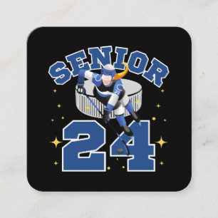 Lustiger Eishockey Senior 2024 Quadratische Visitenkarte