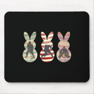 Lustiger Eishockey Sport Ostern Hase Osterhasen Mousepad