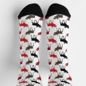 Lustiger Elch auf freiem Fuß Muster Socken (Oben)