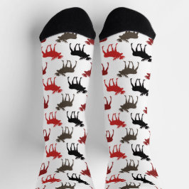 Lustiger Elch auf freiem Fuß Muster Socken