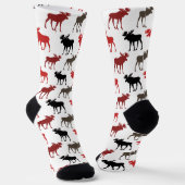 Lustiger Elch auf freiem Fuß Muster Socken (Gewinkelt)