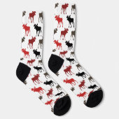 Lustiger Elch auf freiem Fuß Muster Socken (Rechts)