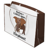 Lustiger Elefant Große Geschenktüte (Rückseite Schrägansicht)