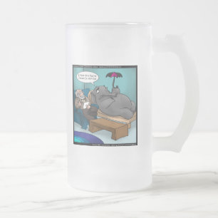 Lustiger Elefant in Therapie Mattglas Bierglas