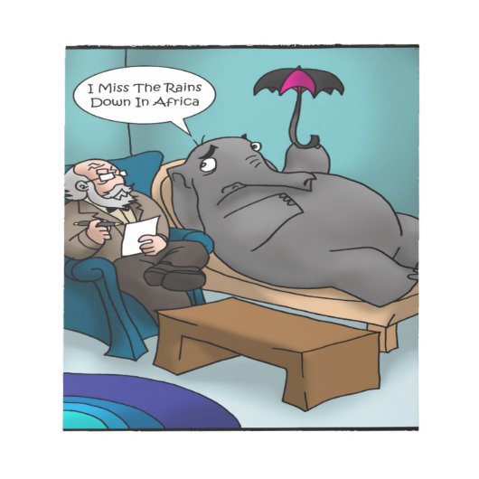 Lustiger Elefant in Therapie Notizblock (Vorderseite)