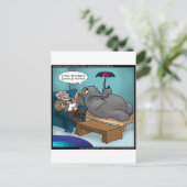 Lustiger Elefant in Therapie Postkarte (Stehend Vorderseite)