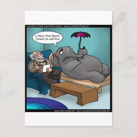 Lustiger Elefant in Therapie Postkarte (Vorderseite)