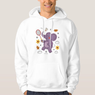 Lustiger Elefant spielt Badminton für Tiere Hoodie