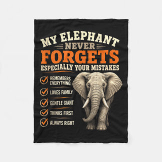 Lustiger Elefant vergisst Wildlife-Geschenke Igove Fleecedecke