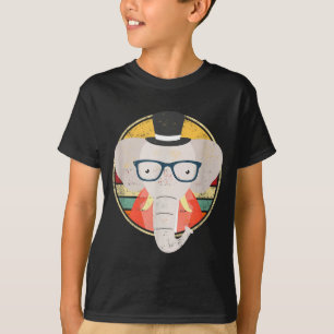 Lustiger Elefant-Wildtier-Safari-Retro-Vintage-Out T-Shirt