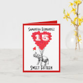 Lustiger Elefantbonbon fünfzehn Karte (Gelbe Blume)