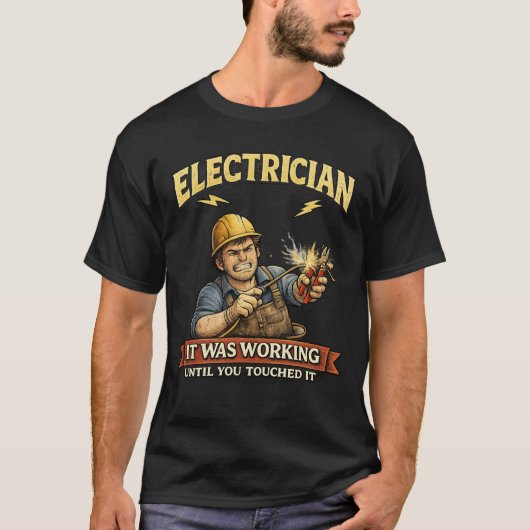 Lustiger Elektriker Es hat funktioniert Shirt (Vorderseite)