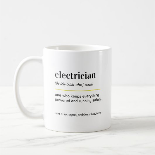 Lustiger Elektriker-Geschenk-Kaffeebecher Kaffeetasse (Links)