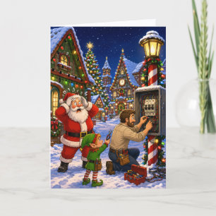 Lustiger Elektriker-Kunden-Dankeschön-Weihnachten Feiertagskarte