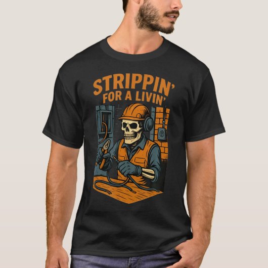 Lustiger Elektriker Mit Einem T-Shirt (Vorderseite)