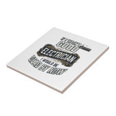 Lustiger Elektriker Vintage-Gravur-Zitat-Design Fliese (Seite)