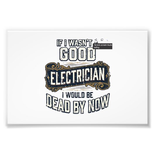 Lustiger Elektriker Vintage Gravur Zitat Design Fotodruck (Vorne)