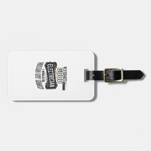 Lustiger Elektriker Vintage-Gravur-Zitat-Design Gepäckanhänger (Vorderseite horizontal)